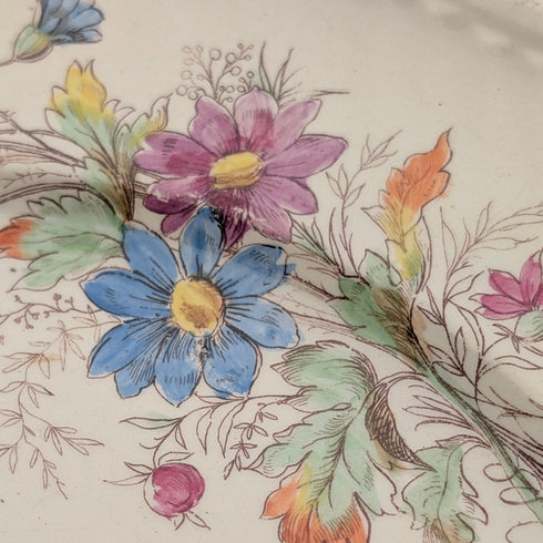 French Antique Japonism Design Hard Ceramic Side Plate Pair ②