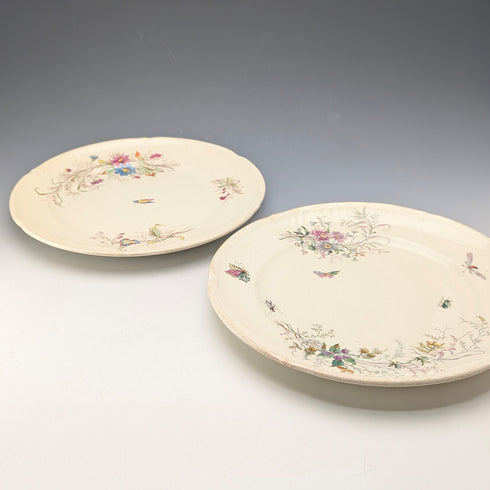 French Antique Japonism Design Hard Ceramic Side Plate Pair ②
