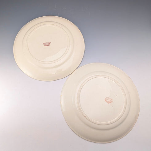 French Antique Japonism Design Hard Ceramic Side Plate Pair ②