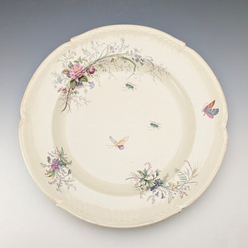 フレンチアンティーク ジャポニズムデザイン 硬質陶器製 スーププレートペア②