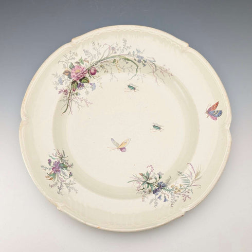 French Antique Japonism Design Hard Ceramic Soup Plate Pair ②