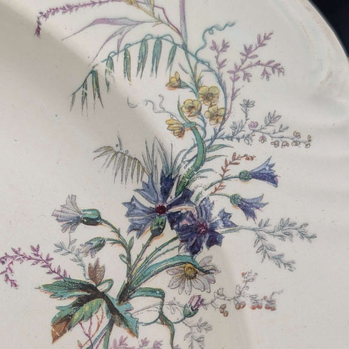 French Antique Japonism Design Hard Ceramic Soup Plate Pair ②