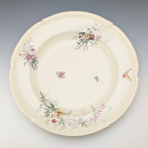 フレンチアンティーク ジャポニズムデザイン 硬質陶器製 スーププレートペア②