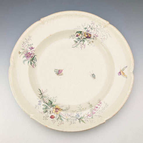 French Antique Japonism Design Hard Ceramic Soup Plate Pair ②