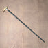 1904 British Antique Black Shaft Horn Clutch Handle Sterling Silver Decorated Walking Stick 90cm