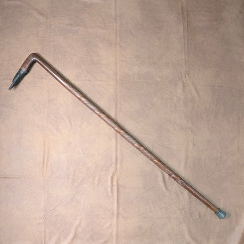 Vintage Carved Brown Shaft Heron Head Handle Walking Stick 91cm