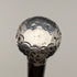 Antique British black shaft engraved sterling silver walking stick with rondelle handle, 86cm