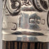 Antique British black shaft engraved sterling silver walking stick with rondelle handle, 86cm