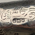 1904 British Antique Black Shaft Horn Clutch Handle Sterling Silver Decorated Walking Stick 90cm