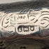 1904 British Antique Black Shaft Horn Clutch Handle Sterling Silver Decorated Walking Stick 90cm