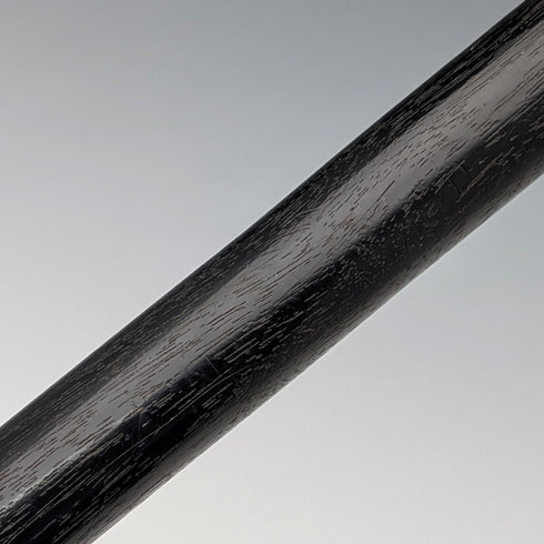 1904 British Antique Black Shaft Horn Clutch Handle Sterling Silver Decorated Walking Stick 90cm