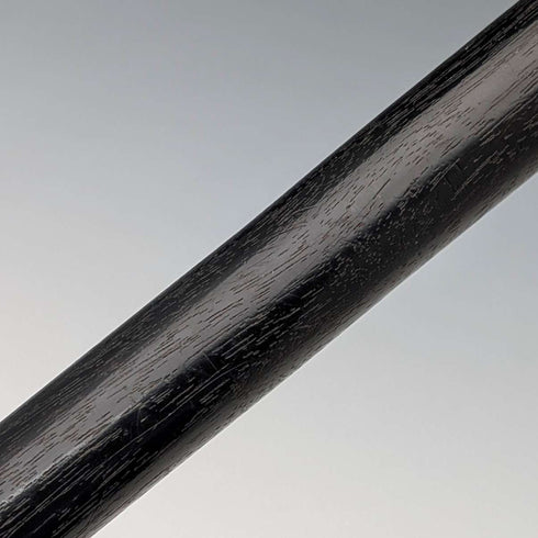 1904 British Antique Black Shaft Horn Clutch Handle Sterling Silver Decorated Walking Stick 90cm