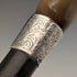 1904 British Antique Black Shaft Horn Clutch Handle Sterling Silver Decorated Walking Stick 90cm