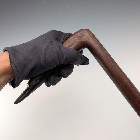 Vintage Carved Brown Shaft Heron Head Handle Walking Stick 91cm