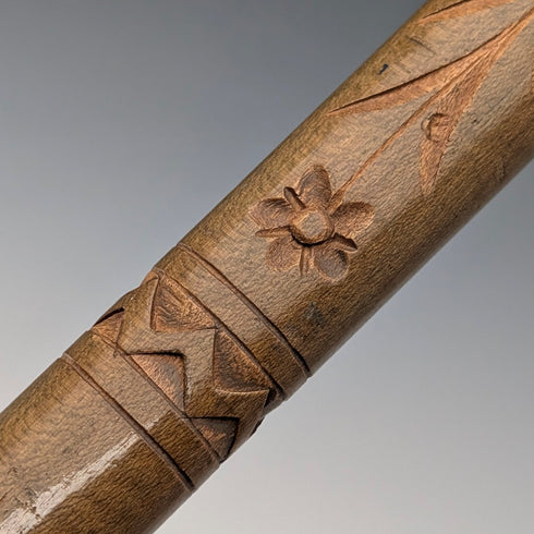 Vintage Carved Brown Shaft Eagle Head Handle Walking Stick 90cm