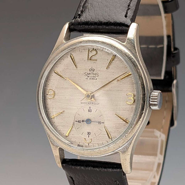 大約 1960 年代英國復古史密斯手錶 SMITH DeLux 15 顆寶石機械運作良好