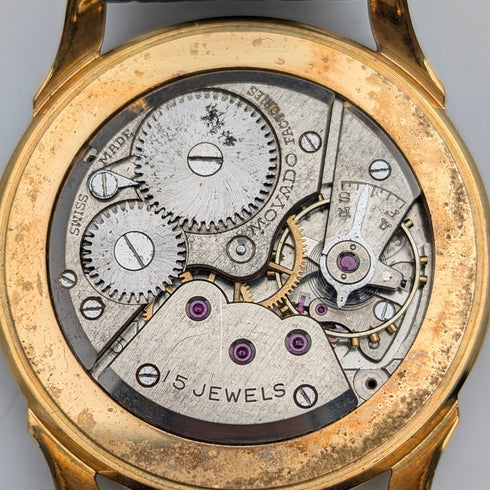 1950s Swiss MOVADO men's wristwatch, 15 jewels, gold-plated case, in good working order