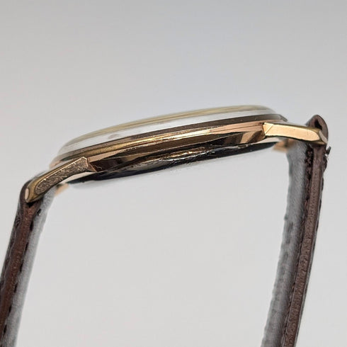 1950s Swiss Cauny men's wristwatch, 15 jewels, gold-plated case, in good working order