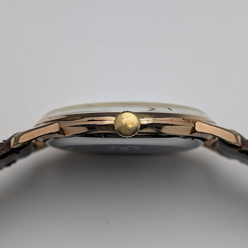 1950s Swiss Cauny men's wristwatch, 15 jewels, gold-plated case, in good working order