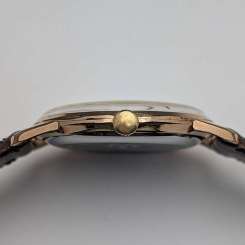 1950s Swiss Cauny men's wristwatch, 15 jewels, gold-plated case, in good working order