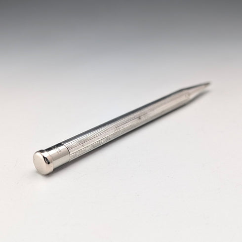 British Vintage Yard O' Red Rhodium Plated Push-On Mechanical Pencil with Paper Box and Instructions