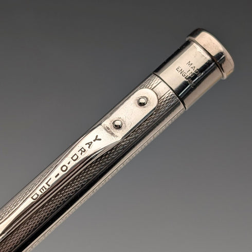 British Vintage Yard O' Red Rhodium Plated Push-On Mechanical Pencil with Paper Box and Instructions