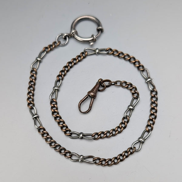 Antique Two-Tone Fancy Link Albert Chain with Clasp