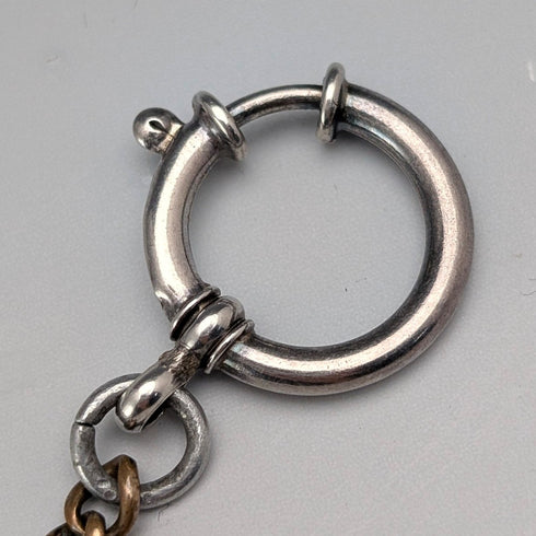 アンティーク 2トーンカラー ファンシーリンクアルバートチェーン 引き輪タイプ