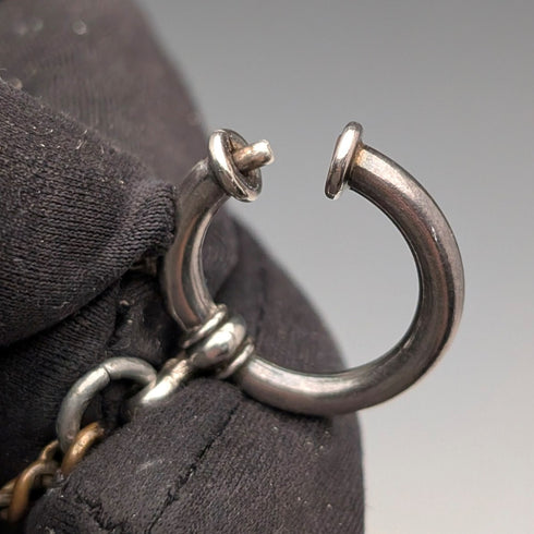 アンティーク 2トーンカラー ファンシーリンクアルバートチェーン 引き輪タイプ