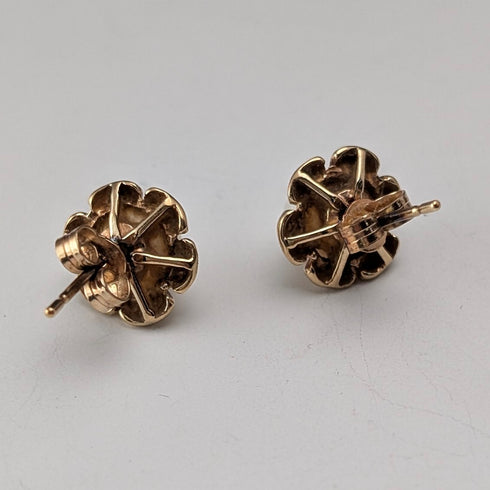 British Vintage Jewelry K9 Gold & Pearl Stud Earrings