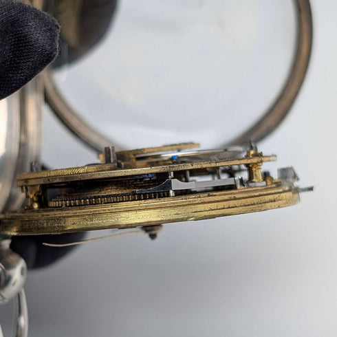 1839 British antique pocket watch with decorative dial and key winding mechanism, 52mm diameter, in good working order