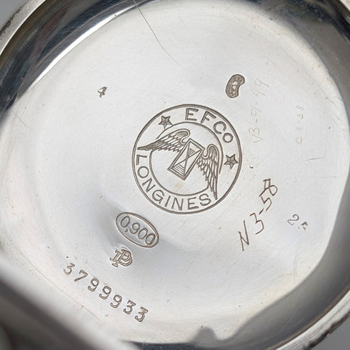 約1919年浪琴古董懷錶,純銀開面,走時良好