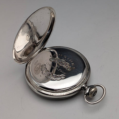 1931年頃 ヴィンテージ ロンジン 懐中時計 銀側ハンターケース 整備済