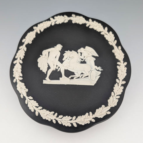 1976年英國韋奇伍德黑碧玉首飾盒,附蓋,盒裝