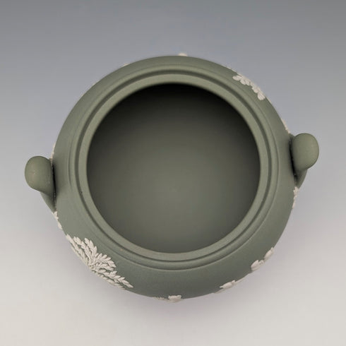 1978年 英国ヴィンテージ ウェッジウッド グリーンジャスパーウェア製 シュガーボウル ※蓋無し