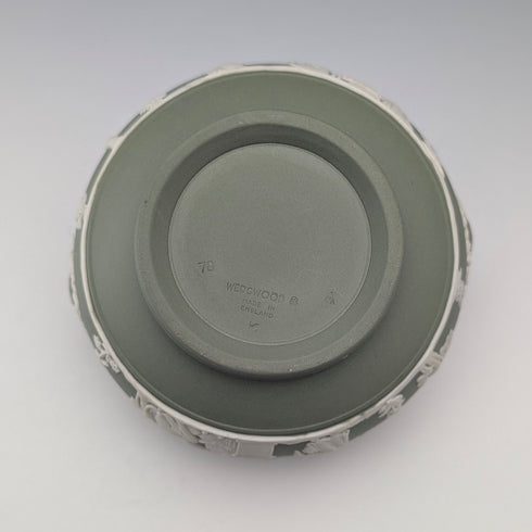 1978年 英国ヴィンテージ ウェッジウッド グリーンジャスパーウェア製 シュガーボウル ※蓋無し