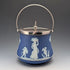古董英國韋奇伍德餅乾桶 Jasperware 皇家藍色