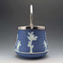 Antique British Wedgwood Biscuit Barrel Jasperware Royal Blue