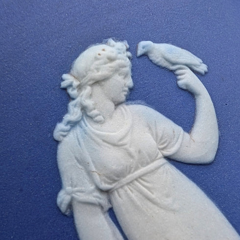 古董英國韋奇伍德餅乾桶 Jasperware 皇家藍色