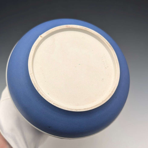 Antique British Wedgwood Biscuit Barrel Jasperware Royal Blue