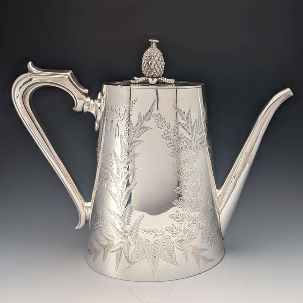 1887年頃 英国アンティーク シルバープレート製 コーヒーポット Mappin&Webb