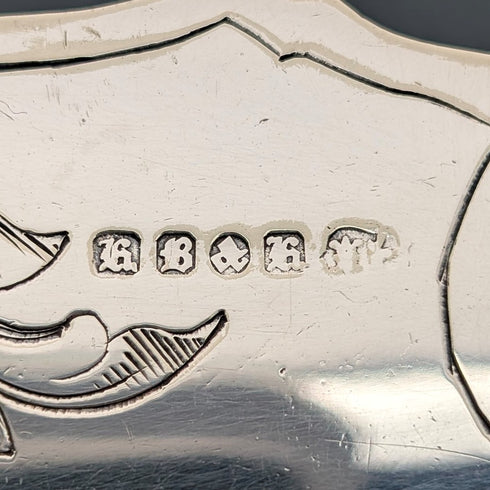 Antique British silver-plated fish server pair by Harrison Brothers & Howson