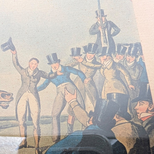 British antique framed print of racehorse Henry Alken "The High Metled Racer"