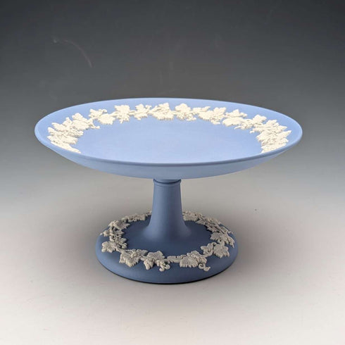 Vintage British Wedgwood Jasperware Tazza in Pale Blue