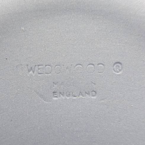 Vintage British Wedgwood Jasperware Round Lidded Box in Pale Blue with Box and Instructions