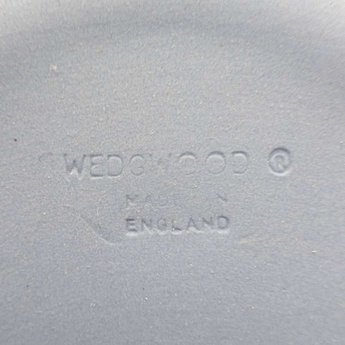 Vintage British Wedgwood Jasperware Round Lidded Box in Pale Blue with Box and Instructions