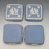 Vintage British Wedgwood Jasperware Square Lidded Boxes, Pair, Pale Blue