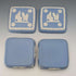 Vintage British Wedgwood Jasperware Square Lidded Boxes, Pair, Pale Blue