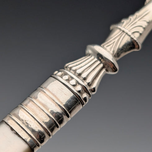 1915年英國古董小叉,珍珠母貝手柄,純銀叉刃,AJ Bailey