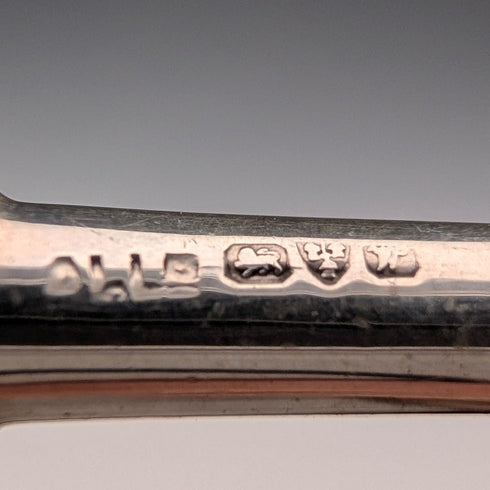 1922 British Antique Small Fork with Mother-of-Pearl Handle and Pure Silver Blade, Adie & Lovekin Ltd